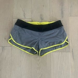 Lululemon speed up short. Size 10. Black/Grey